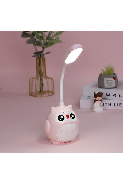 Livava Owl Table Lamp, Pink, 25X8,