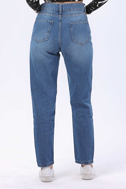 TOFİSA Сині джинси Mom Jeans Середньої довжини Жіночі джинси - 23809