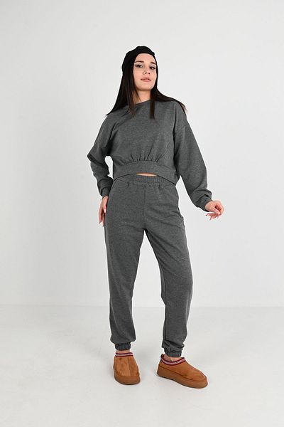 Koza Butik Γυναικείο Σετ αθλητικής φόρμας Gathered Crop μπροστά 3982-24