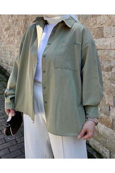 modabetce Long Oversize Women's Basic Shirt