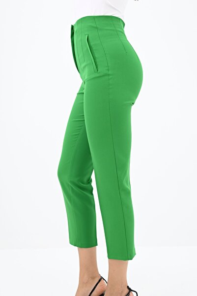 Koza Butik Ψηλόμεσο γυναικείο κρεπ παντελόνι - 6110-23
