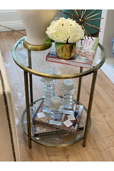 Dekordan House Eskitme Prinç Kaplama Yan Sehpa (60CM)