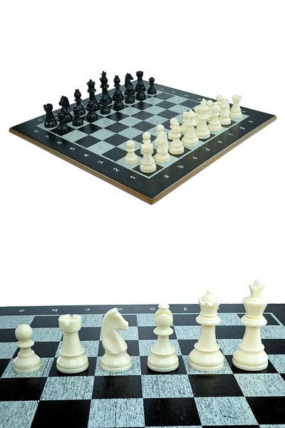 Metalicraft Mc41 Chess Team |   Luxury Wood Veneer Chess Board |   Luxury Plastic Professional Chess Pieces