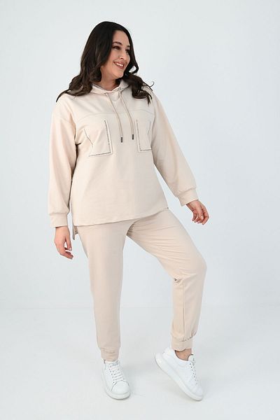 Koza Butik Γυναικείο σετ 8081-24 με λεπτομερείς φόρμες διπλής τσέπης μεγάλου μεγέθους
