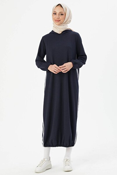 TOFİSA Жіноча сукня темно-синього кольору з прямим коміром модель 5257