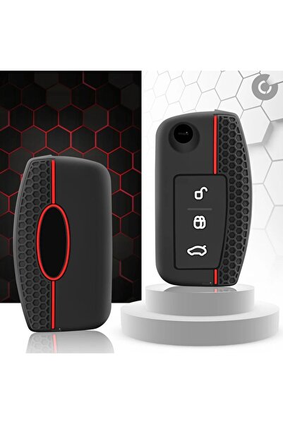 Alazpay Husă din silicon pentru chei Ford Fiesta Focus Courier Cmax Mondeo Ku...