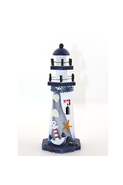 HEPBİMODA Ahşap Marin Deniz Feneri Dekoratif Obje