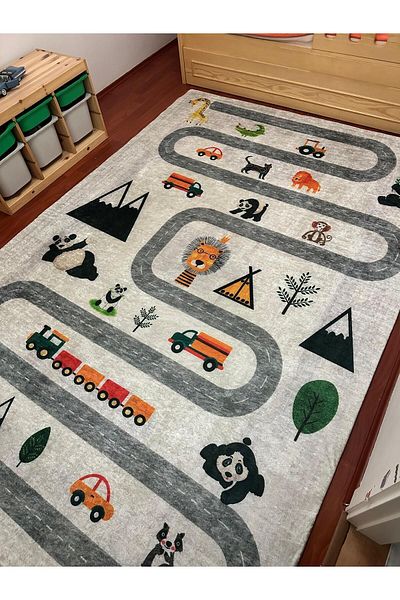 MODKLAS Digital Printed Sponge Free Carpet Cover - Elastic and Washable - 6m2 200x300 Cm