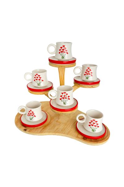 Gezdikçe Bilelim طقم مكون من 6 قطع - باقة قلب وكوب قهوة سيراميك، سترة مصنوعة ...