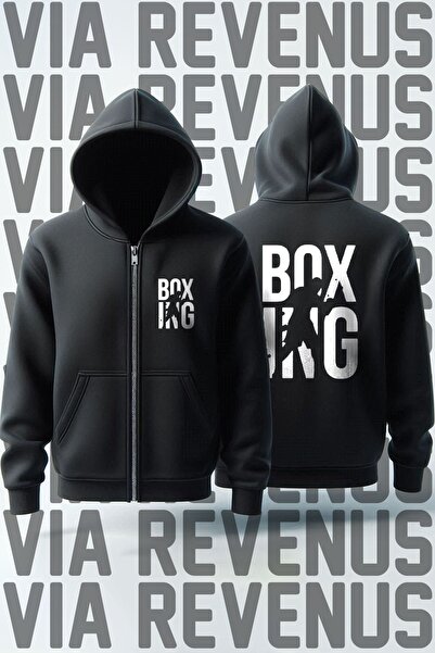 Vordevia سترة صوفية بغطاء للرأس مطبوعة بسحاب للجنسين