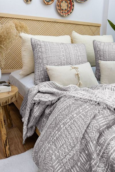 destinyhometex Aztec Patterned 4 Layer Oversize Muslin Pillow Case - 100% Cotton 230X250Cm/2 Pieces 50X70Cm