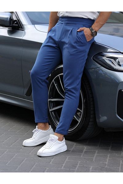BYATA MENS STYLE Men's Italian Cut Fabric Trousers