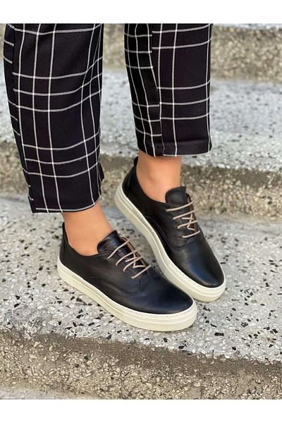 sovrana Genuine Leather Casual Shoes Black