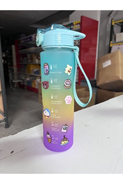 Andofis زجاجة مياه تريتان للصالة الرياضية سعة 1000 مل مع ملصق وحزام حمل