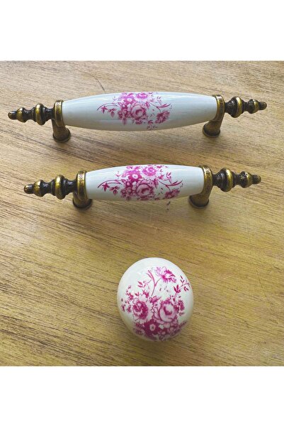 Karan Porselen Button Porcelain Furniture Drawer Cloakroom Kitchen Cabinet Handle