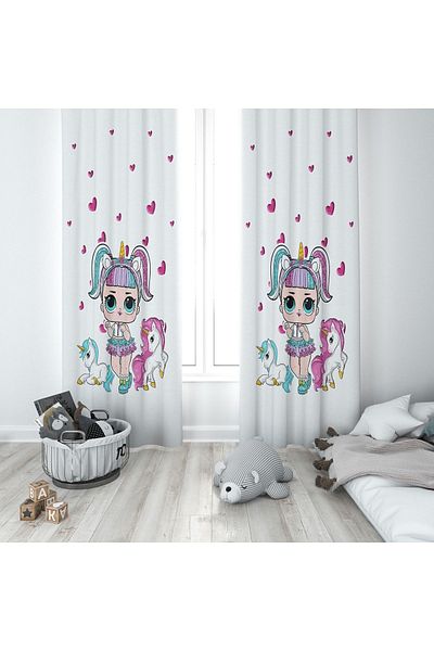Lolla Evmila Children's Room Patterned Background Curtain