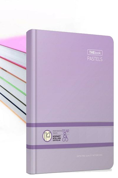 Gıpta Pastel 20x28 400 Sheets - 4 Compartments, Hard Cover and Hardcover NoteBook (3486) Checkered Purple