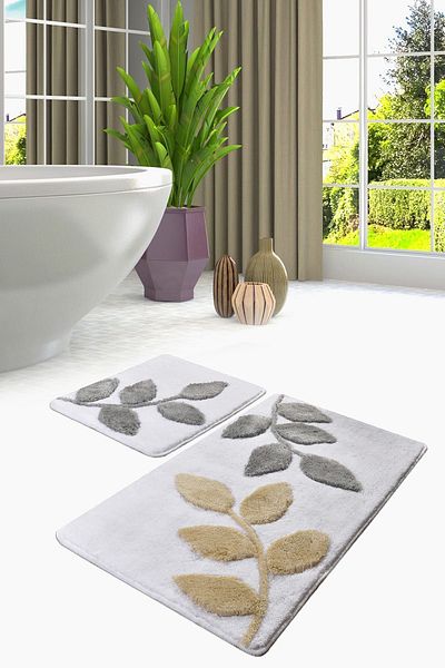 Chilai Home Set de 2 Innovia White Acrylic - Covor de baie și covoraș
