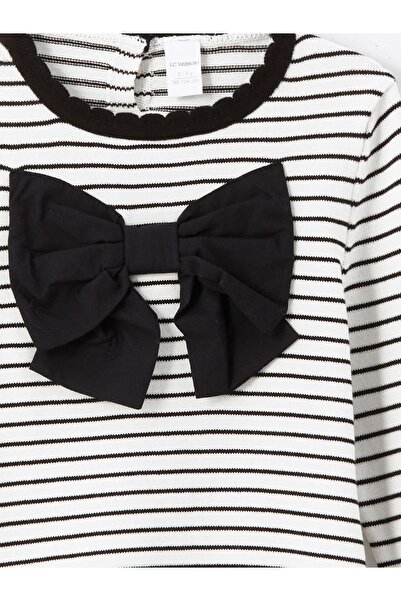 LC Waikiki Striped Crew Neck Baby Girl Sweater