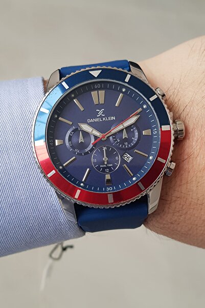 Daniel Klein Takvimli Mavi Silikon Kayışlı Erkek Kol Saati