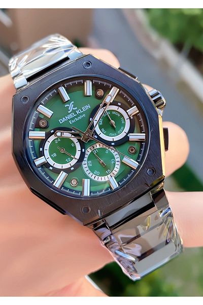 Daniel Klein Men's Black Wrist Watch - Bracelet, Interior Functions Active