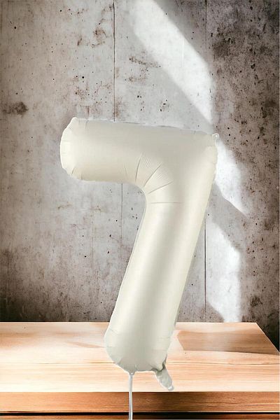 Partifabrik Sea Sand Beige Retro Cream 7 Number Foil Balloon