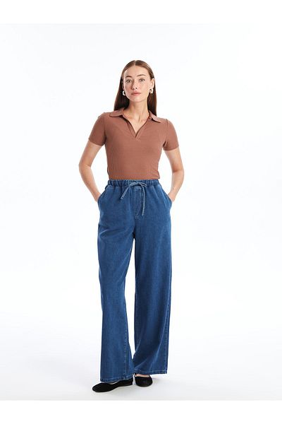 LC Waikiki Wideleg-Jeans für Damen – Hose mit elastischem Bund