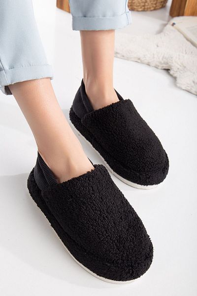 Slipcat Lamb Fabric Wool Silent Sole Elastic Γυναικεία παπούτσια για το σπίτι Μπότες για το σπίτι Παντόφλες