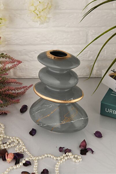 ANGDESİGN Angdesign Small-Grey Efes Ceramic Vase