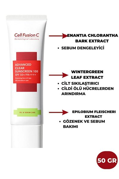 Cell Fusion C Advanced Sun Cream - HiGh ProTecTive, 100 Spf50/Pa 50 Gr, for All Skin TYpes
