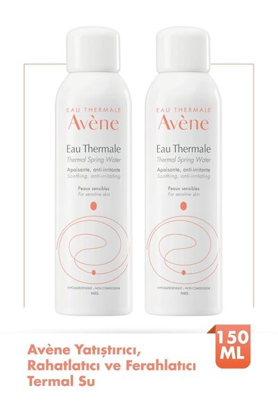 Avene Tüm Cilt Tipleri İçin Kullanıma Uygun Yatıştırıcı, Rahatlatıcı Orta Boy Avène Termal Su 150 ml x2