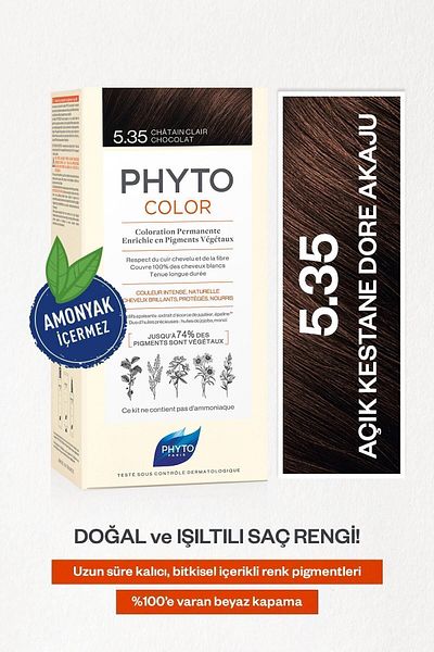 Phyto Phytocolor 5.35 Light Chestnut Gold Akaju Ammoniakfreies, dauerhaftes pflanzliches Haarfärbemittel