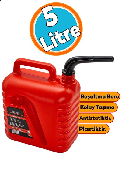 NZB Plastik Boşaltma Borulu Antistatik Benzin Bidonu 5 Litre Akaryakıt Mazot ...