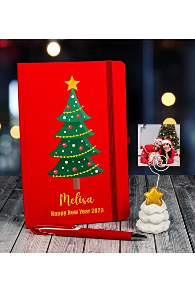 Genel Markalar Yeni Yıla Özel Defter Kalem Ve Fotoğraflı Çam Ağacı Notluk Hed...