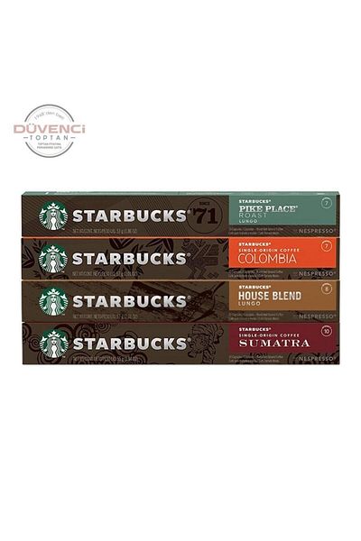 Nestle Starbucks Nespesso Compatible Capsule Coffee Set, Colombia, Sumatra, House And Pike Place 4x10pcs