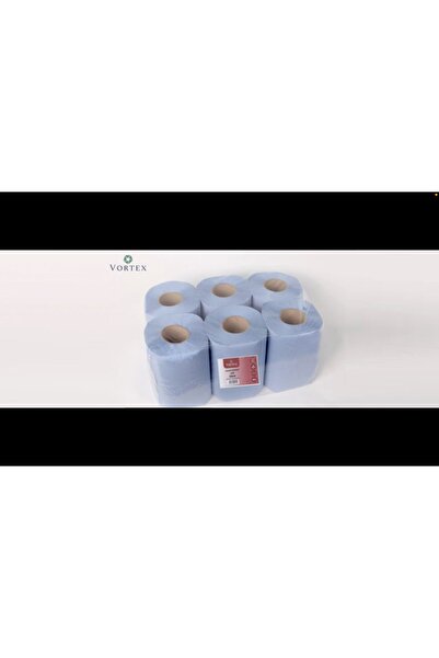 Vortex Mavi İçten Çekmeli Havlu Rulo 6'lı (Blue Paper Rolls) Geri Dönüşüm
