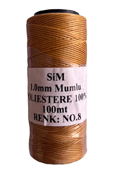 SİM 1 Milim Mumlu Saraç Deri Ip Bobin 100 Metre