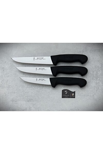 Solingen Rıtter ET DOĞRAMA KASAP ve MUTFAK Bıçağı yeni model 3'lü SİYAH