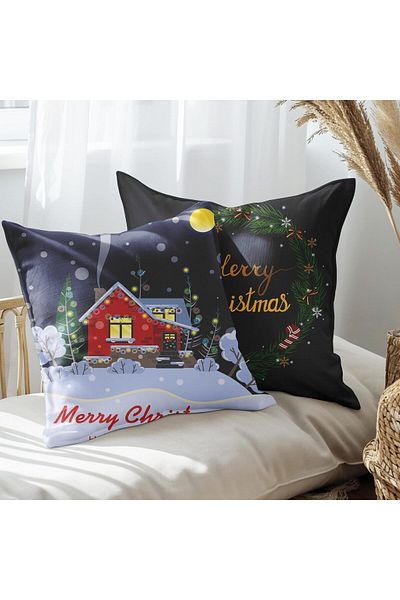 EJOYA New Year's Special Designed 2-Piece Pillow and Throw Pillow Cover 45cm