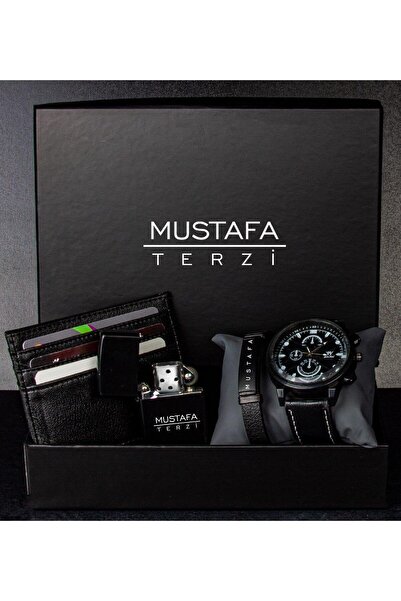 EJOYA Kişiye Özel Kutusunda Kartlık Çakmak Bileklik Ve Saat Erkek Hediye Seti...