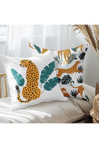 EJOYA Modern Designed 2-Piece Pillow and Throw Pillow Case 45cm