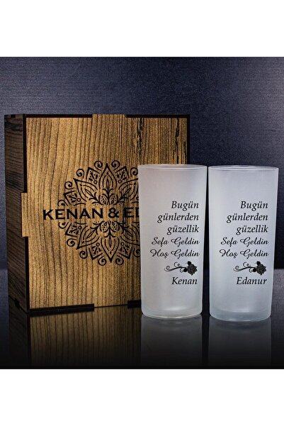 EJOYA Kişiye Özel Kutusunda 2'li Rakı Bardağı Hediye Seti 107197