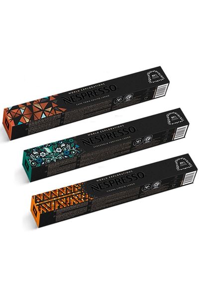 Nespresso Cape Town Envivo Lungo, Stockholm Fortıssıo Lungo, Vienna Lınızıo Capsule Coffee Set of 3