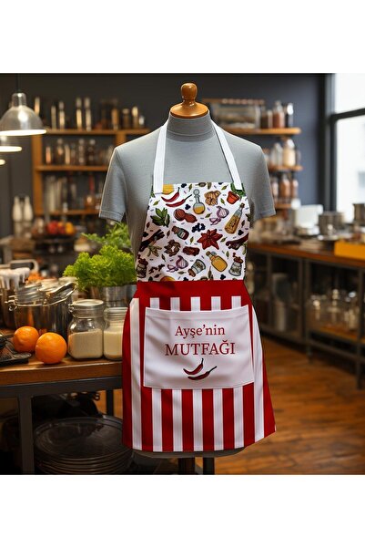 EJOYA Kişiye Özel İsimli Annemin Mutfağı Temalı Mutfak Önlüğü 113149