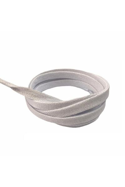 srtfootcare Flat Waxed Cotton Shoelace 07mm X 120cm 1 Pair White