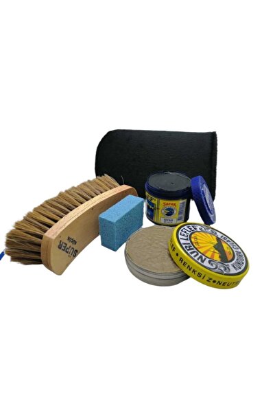 Nuri Leflef Leflef 5 Li Ayakkabı Bakım Seti Ekstra Siyah Boya-naturel Cila-kr...