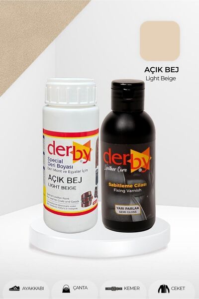 Derby Special Açık Bej Deri Boyası Ve Cilası 100 ml - 2'li Set / Mont Eşya Ça...