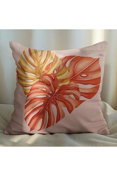 EJOYA Autumn Leaves Designed 4-Piece Pillow and Throw Pillow Cover 45cm