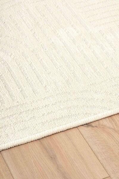 Lorente Home Mia Viscose Living Room Carpet - Non-Slip Base, Washable Off-White 1460