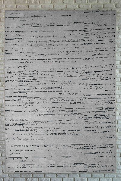 Lorente Home Moreno Viskon Dokuma Halı Kaymaz Taban Yıkanabilir Gri Mutfak Halısı 1171